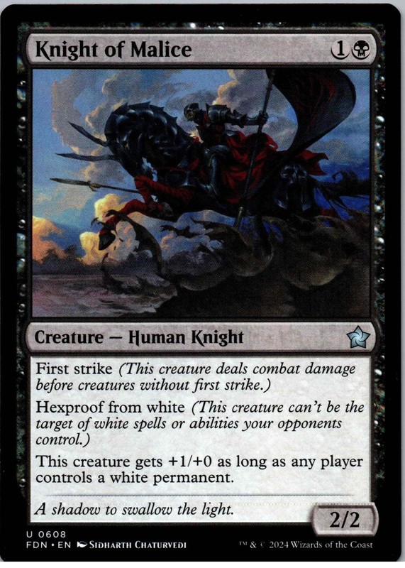 Knight of Malice – U – Foundations – 608 – NM – Normal