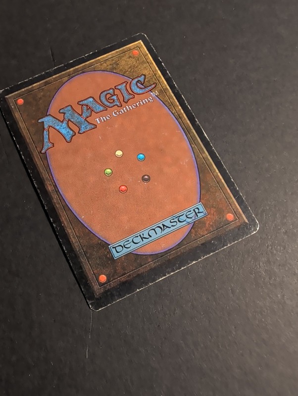 MTG MAGIC THE GATHERING STONE-THROWING DEVS SIGNED ARABIAN NIGHTS HP RARE CARD gallery