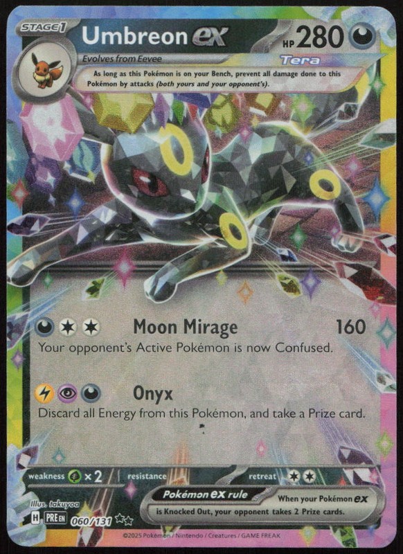 Umbreon ex 060/131 NM Prismatic Evolutions Double Rare Holo Pokemon
