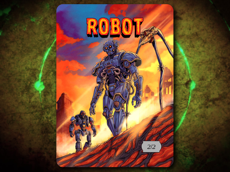 Robot 2/2 Full Art Token [by Darkside Tokens] Magic the Gathering MTG!