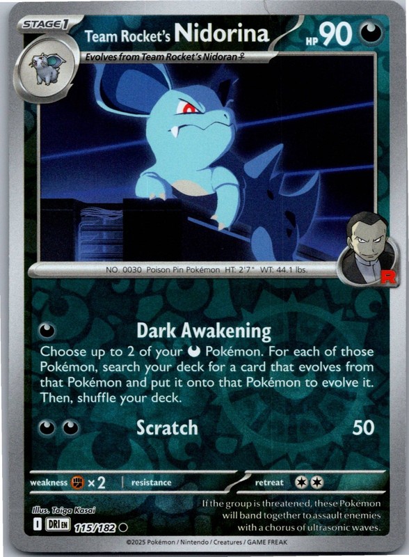 Team Rocket’s Nidorina – SV10: Destined Rivals 115/182 – Common – Reverse Holo
