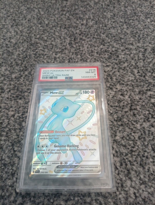 Mew EX 216/091 Scarlet Violet Paldean Fates Shiny Ultra Rare Pokemon Card PSA 8