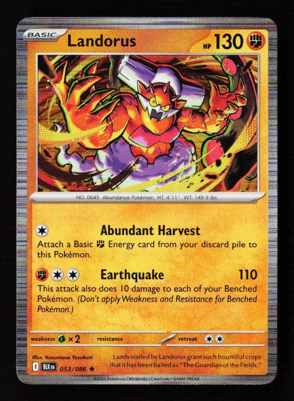 Landorus Holo Rare SV: Black Bolt 053/086 NM