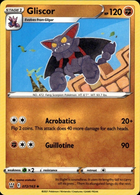 Pokemon TCG Card Gliscor SWSH05: Battle Styles 072/163