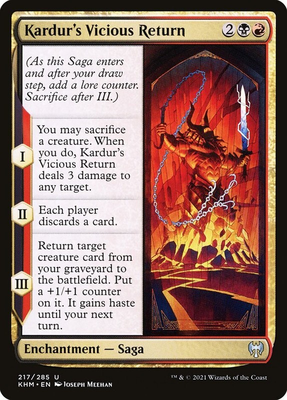 Kardur’s Vicious Return Foil (217) Kaldheim x4 4x KHM MTG Playset Magic