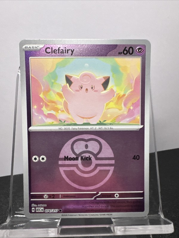 Clefairy (Love Ball) 074/217 Pokemon Me: Ascended Heroes Reverse Holo – NM
