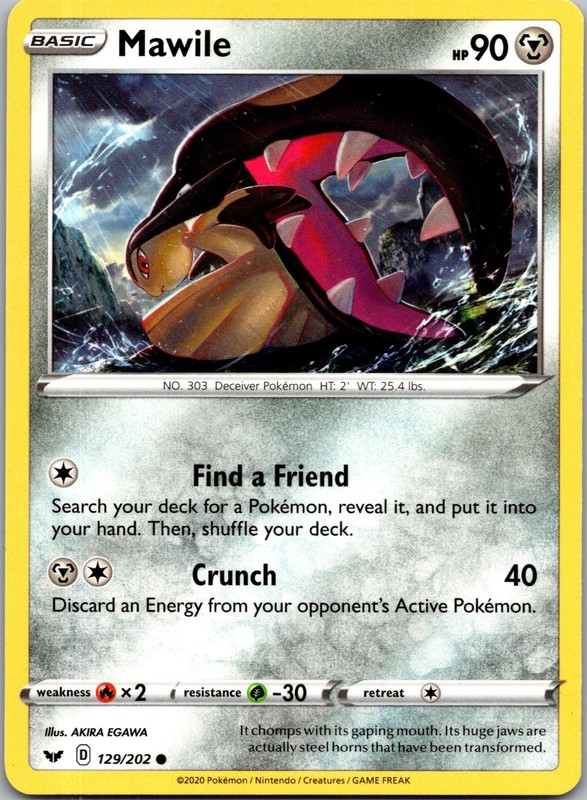 Mawile 129/202 C Sword & Shield Pokemon Near Mint