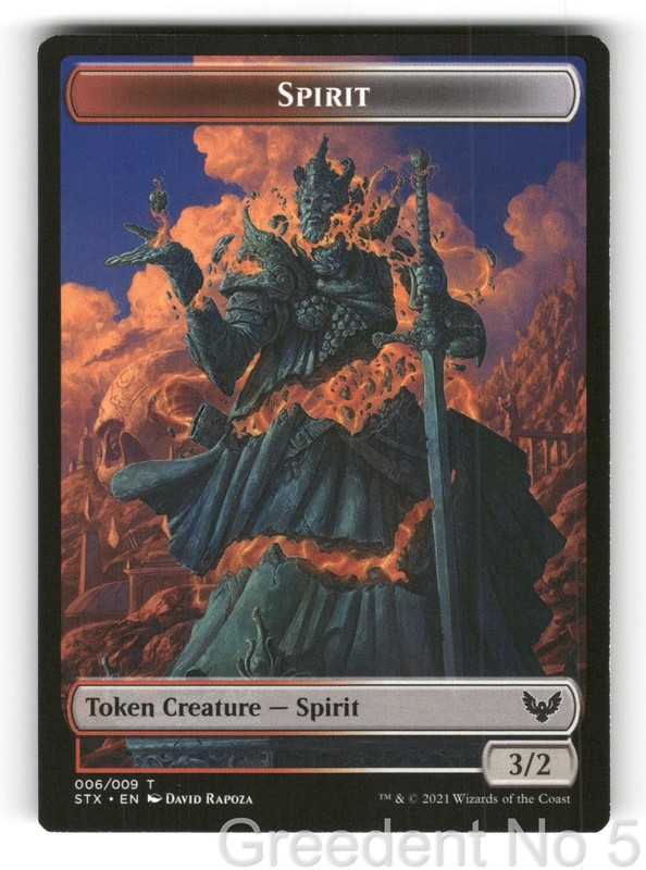 Spirit Token 6 Token Strixhaven: School of Mages Magic: The Gathering LP
