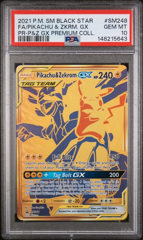 Pokemon Pikachu & Zekrom GX SM248 Black Star Promo Premium Coll PSA 10 GEM MINT