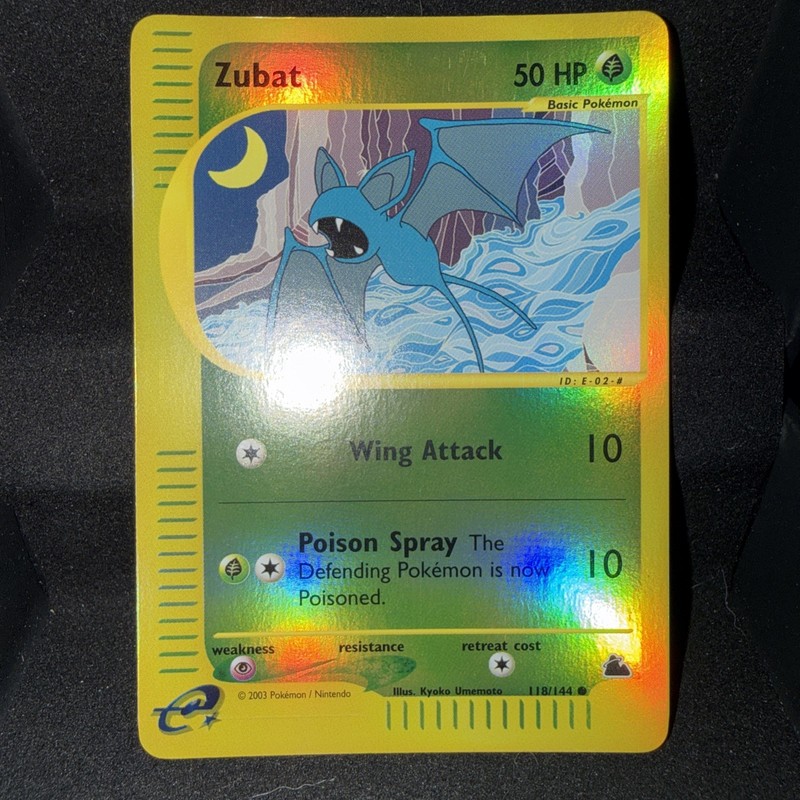 Pokémon TCG Zubat Skyridge 118/144 Reverse Holo E Series 2003 NM Condition