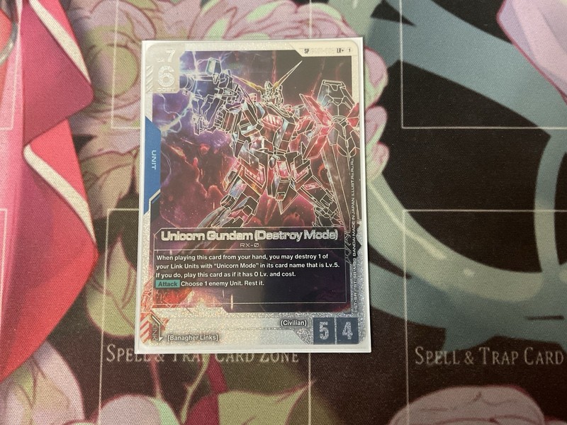 Gundam Card Game Phantom Aria GD04 SP LR+ Unicorn Gundam Destroy Mode GD01-002