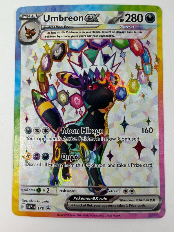 Umbreon ex Tera Full Art 176 SVP Black Star Promo Pokémon Card Holo NM