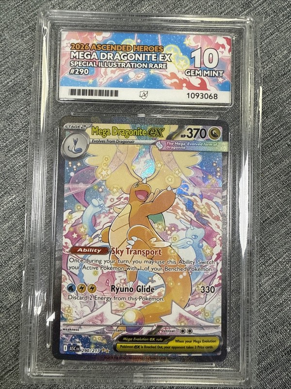Pokémon TCG Mega Dragonite EX 290/217 Ascended Heroes Ace Grading Gem Mint 10