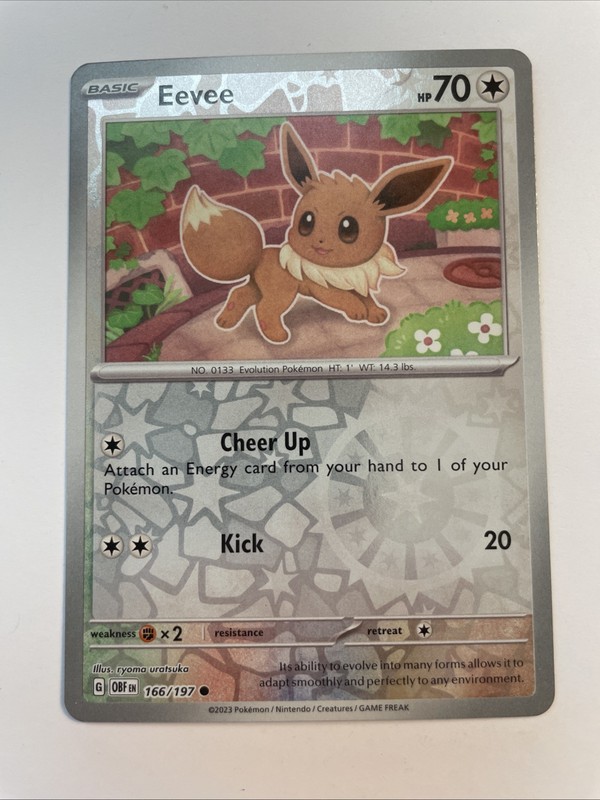Eevee 166/197 – Sv03: Obsidian Flames Reverse Holo (NM)