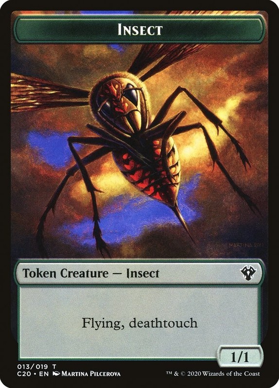 4x Insect Token (deathtouch) / Spirit double-sided Token – NM – Commander 2020