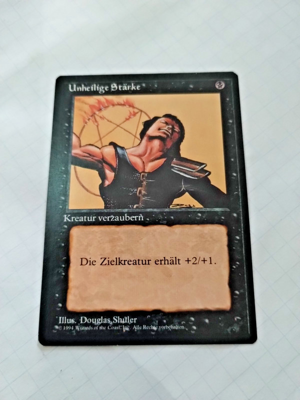 Mtg Unholy Strengh (Unheilige Starke) German FBB Regular -Bit of Edge Wear -Pics