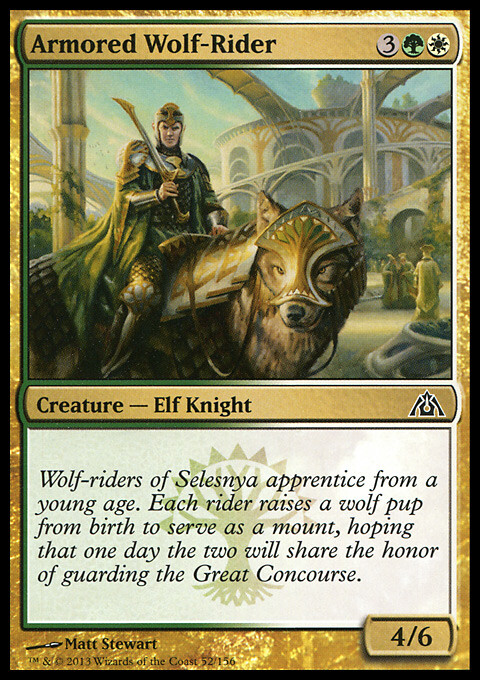 MTG Magic the Gathering Armored Wolf-Rider (52/172) Dragon’s Maze LP