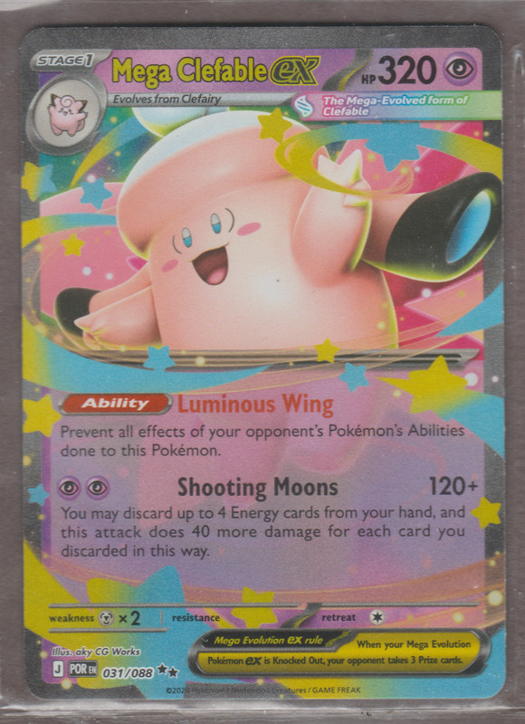 Mega Clefable ex 031/088 Perfect Order Holo Double Rare Pokemon TCG Card