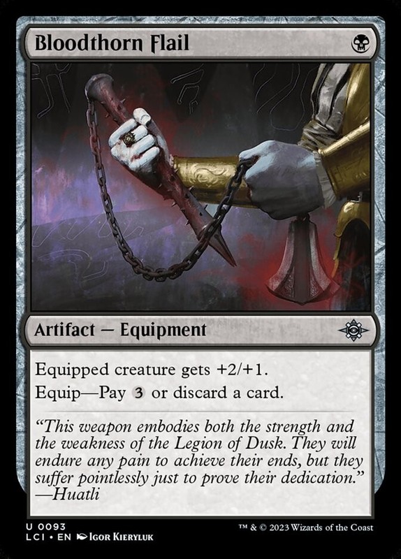 Bloodthorn Flail 93 LCI Equipment Discard 2023 Black Igor Kieryluk MTG WOTC
