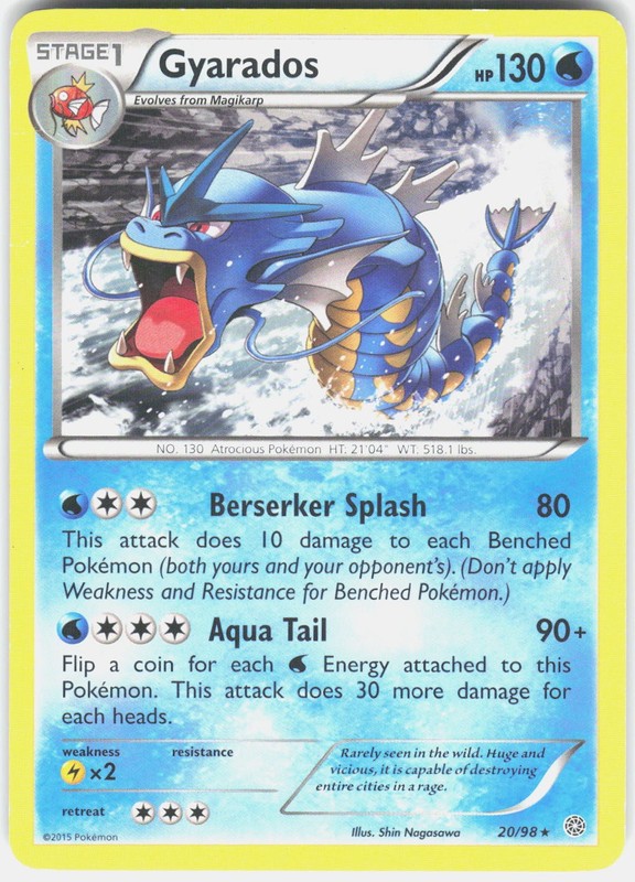Gyarados 20/98 Rare Ancient Origins Pokemon Moderately Played