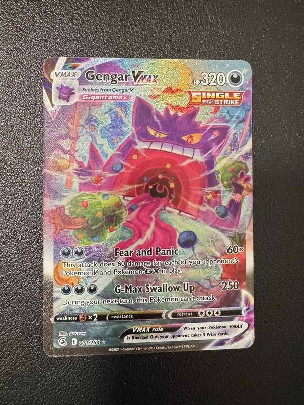 Gengar VMAX (Alternate Art Secret) 271/264 Swsh08: Fusion Strike Holo
