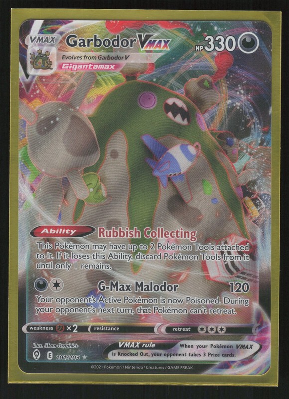 Garbodor VMAX Ultra Rare SWSH07: Evolving Skies 101/203 NM