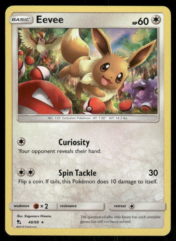 2019 Pokemon Eevee Holo Rare Hidden Fates 48/68 Holo NM
