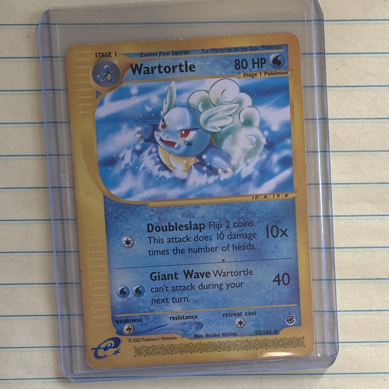 Pokemon TCG Wartortle 92/165 Expedition Base Set Stage 1 80HP Reverse Holo