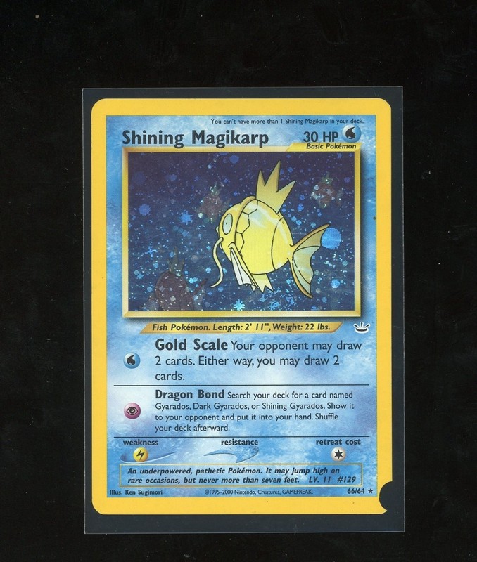 SWIRL DOUBLE HOLO 2002 Neo Revelation Shining Magikarp 66/64 Holo Foil *ALTERED*