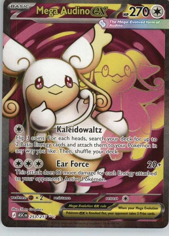 Mega Audino ex 253/217 Ultra Rare Ascended Heroes Pokemon Near Mint