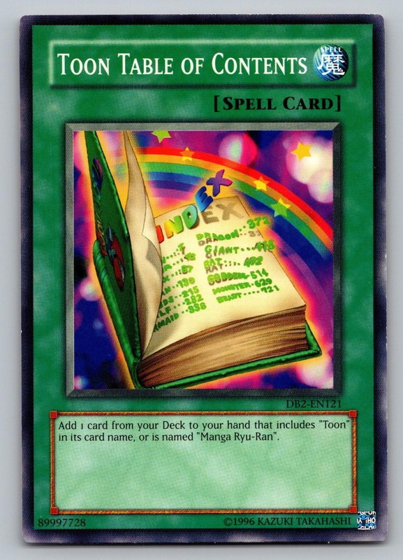 Toon Table of Contents DB2-EN121 Dark Beginning 2 Yu-Gi-Oh Unlimited MP