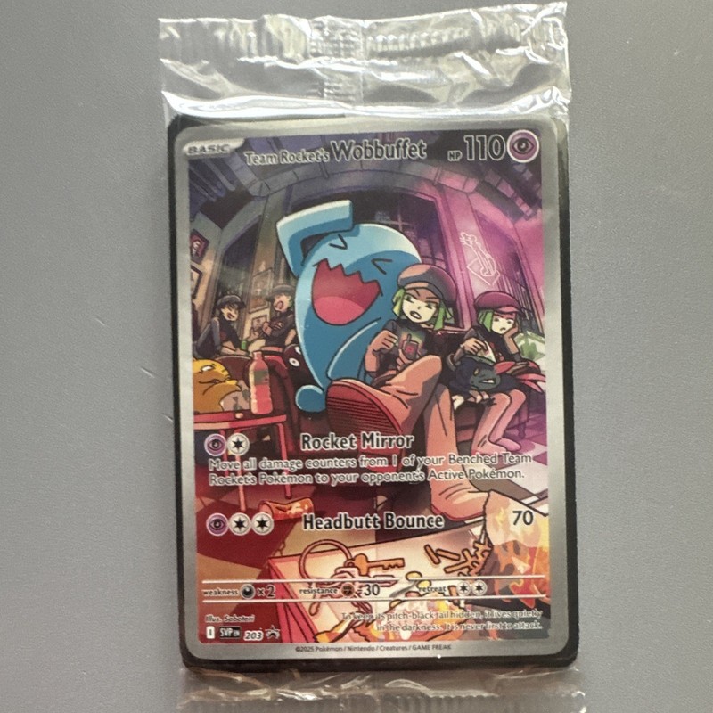 The Pokémon Company Team Rocket’s Wobbuffet 203 SV Promo Holo Factory Sealed