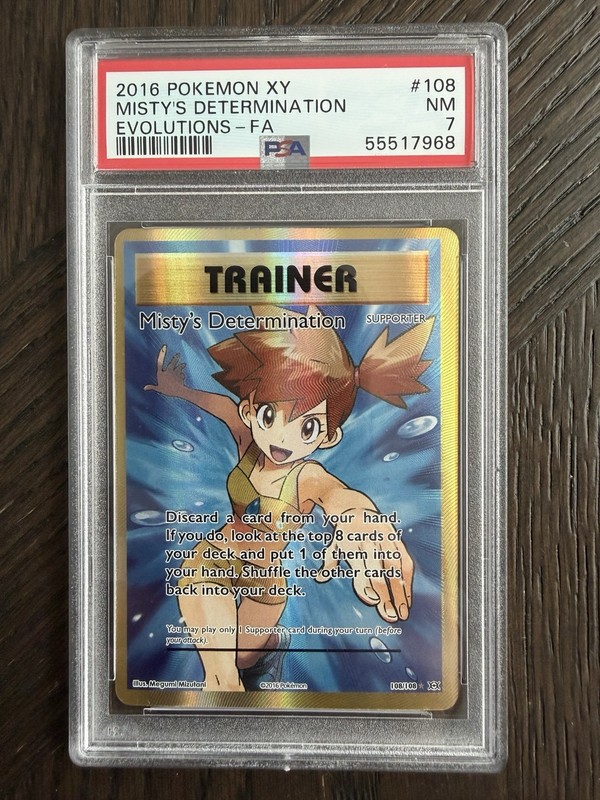 Mistys Determination Full Art 108/108 Evolutions PSA 7 Pokemon