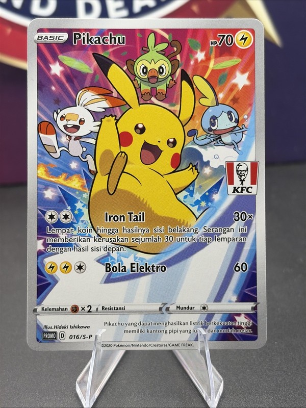 Pikachu 016/S-P | Pokemon KFC Stamped Promo Indonesian [US Seller]
