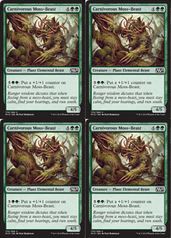 MTG 2014 CARNIVOROUS MOSS-BEAST – PLANT ELEMENTAL CREATURE MAGIC CARD x4 copies