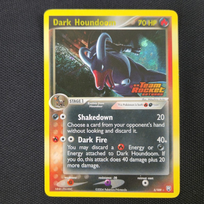Dark Houndoom 5/109 EX Team Rocket Returns Reverse Holo Stamp 2004 Pokemon Card