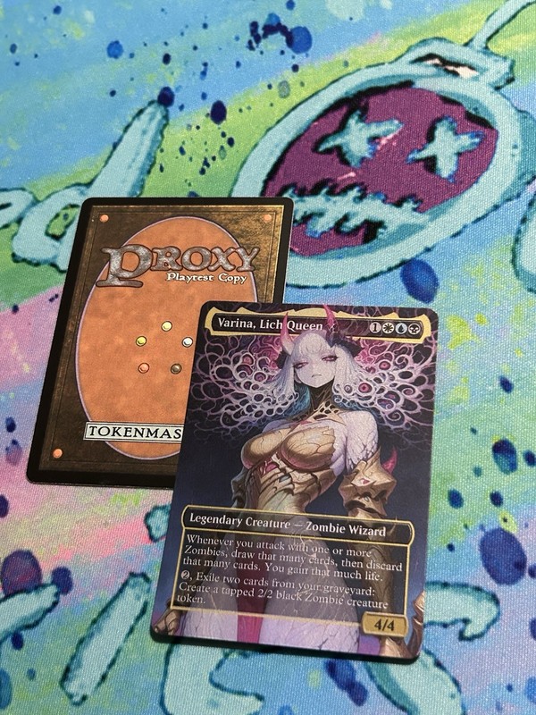 DIY Varina, Lich Queen Frame Break Full Art Foil Mtg Play Test Card