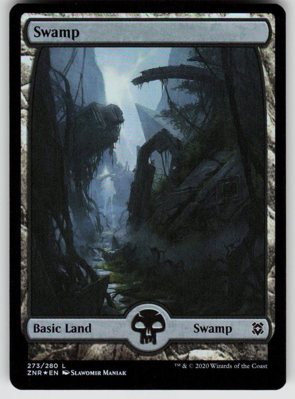 Swamp (273) – Full Art 273 Land Zendikar Rising Magic: The Gathering Foil NM