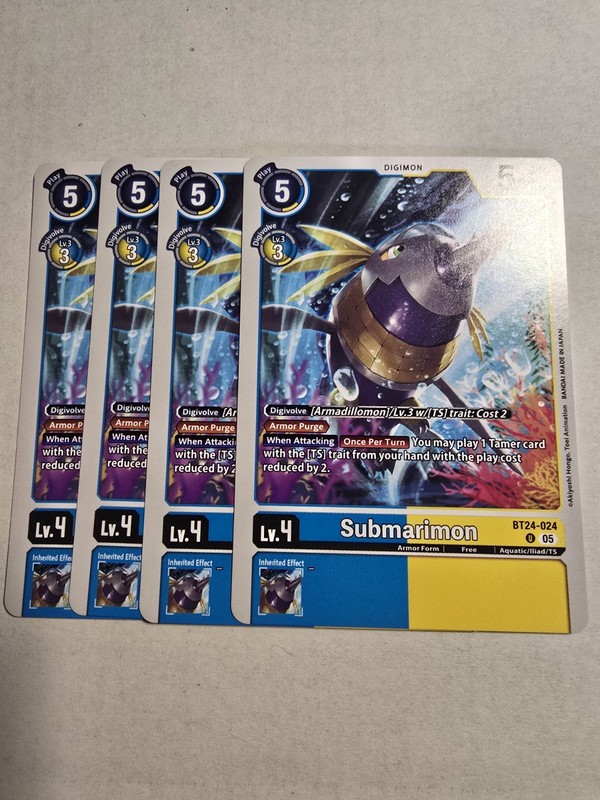 Submarimon BT24-024 Playset Time Stranger Digimon Card Game x4