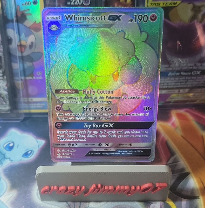Pokémon Whimsicott GX 226/214 Unbroken Bonds Secret Rare Full Art Holo 2019
