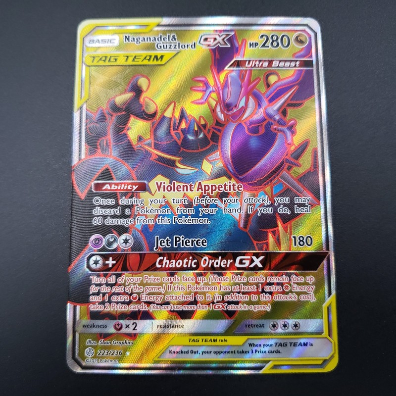 Naganadel & Guzzlord GX 223/236 Cosmic Eclipse NM Full Art Pokemon TCG Card