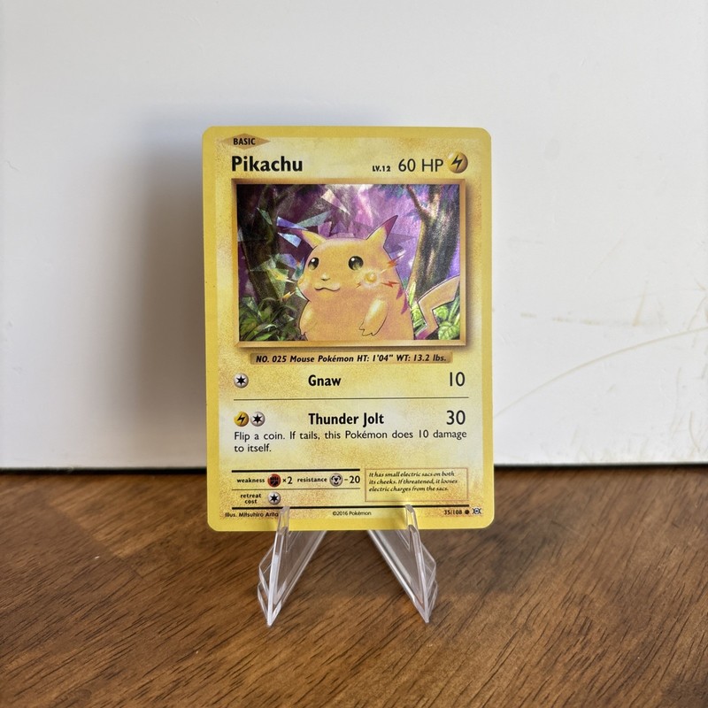 Pikachu Cracked Ice Holo 35/108 Holo Rare Deck Exclusives Pokemon 2016 Evolution