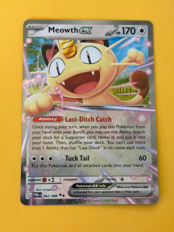 Meowth ex 062/088 Me03: Perfect Order Holo – Double Rare