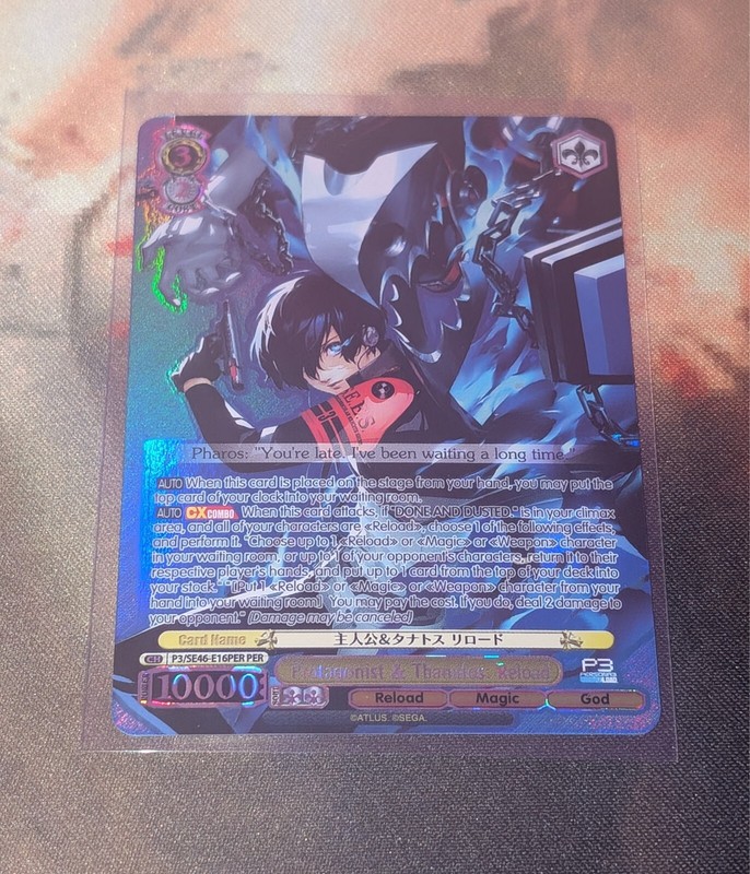 Weiss Schwarz Persona 3 Reload Protagonist & Thanatos:Reload Foil Mint/Near Mint