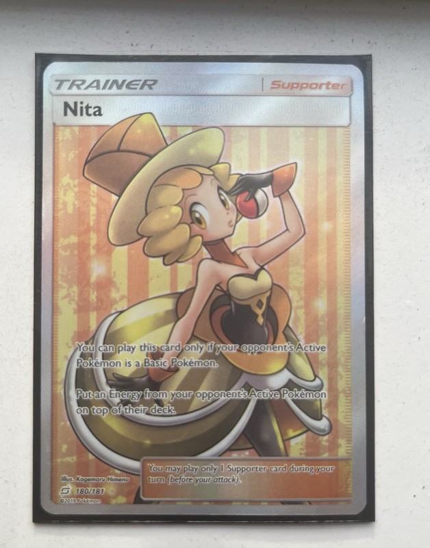 Pokemon TCG Nita 180/181 SM Team Up Ultra Rare Full Art Holo Trainer