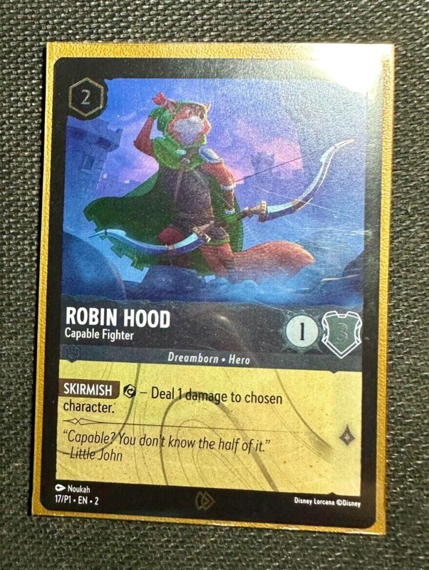 Robin Hood Capable Fighter 17/P1 Disney Lorcana Floodborn Card PROMO COLD FOIL