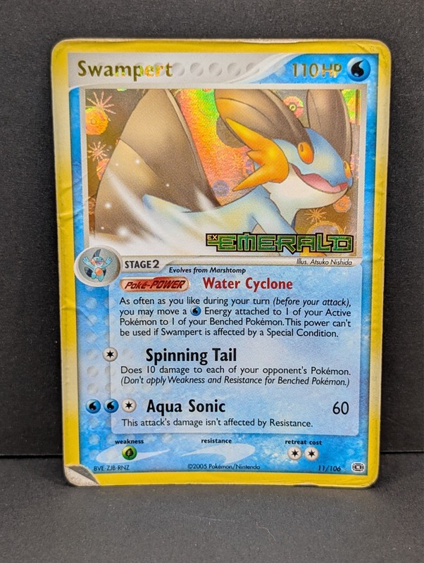 Swampert 11/106 Emerald Reverse Holo Rare Stamped Vintage Pokemon TCG Nintendo