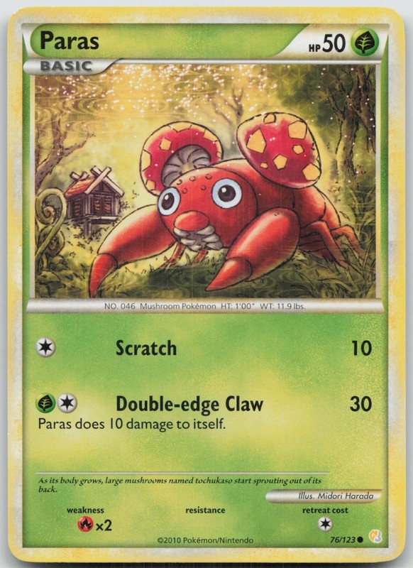 Paras Common HeartGold SoulSilver 76/123 LP Midori Harada