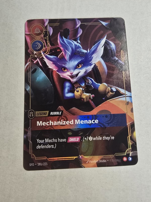 Rumble – Mechanized Menace SFD 181/221 Rare Spiritforged Riftbound English
