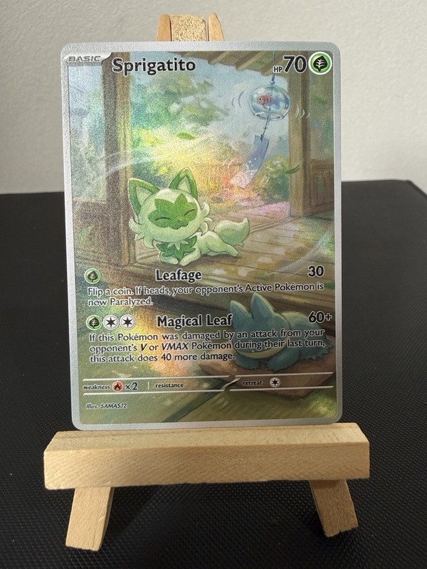 Sprigatito Munchlax Chimecho Pokemon Card TCG DISPLAY ART CARD